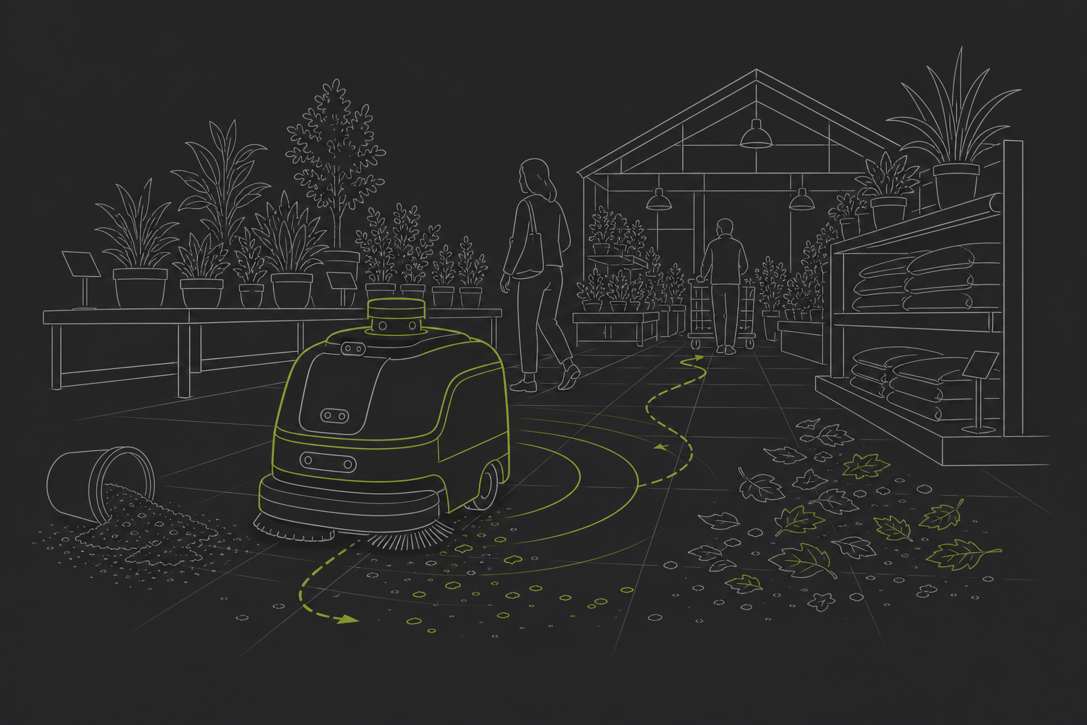 Du betrachtest gerade Reinigungsroboter im Gartencenter: Lohnt sich die Anschaffung bei Erde, Laub und Saisonspitzen für Gartenfachmärkte in der Rhein-Neckar-Region?