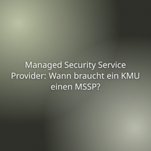 Mehr über den Artikel erfahren Managed Security Service Provider: Wann braucht ein KMU einen MSSP?